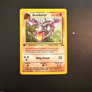 Pokemon [1st edition] Aerodactyl number 1 Pokemon fossil